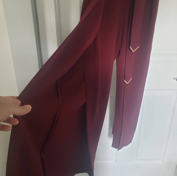Jumpsuit size 12 Merlot Floor length. 2 Pieces with scarf. Semi-formal - Picture 6 of 9